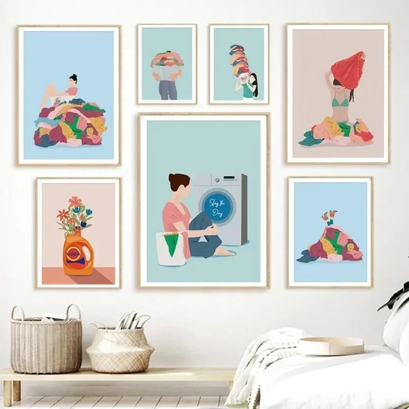 Panno per la rimozione delle macchie da Diamond Painting, Quadro floreale a pastello, Poster e stampe nordiche per lavanderia e decorazioni per la casa