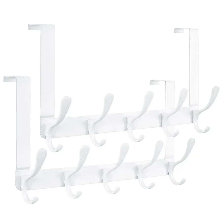 Hook hanging over the door, hangers clothes for hanging clothes, towels, coats, hats, hook to hang towels over the door, packing with 2, white, Assem