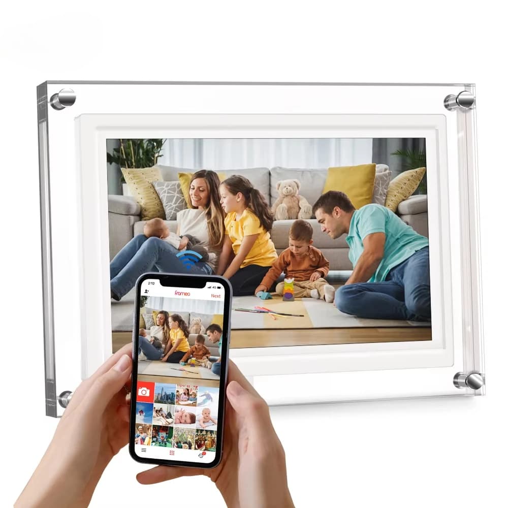 Cornice Digitale WiFi Smart Cloud da 10.1 Pollici con Schermo Touch IPS 1280x800, Rotazione Automatica, Condividi Momenti