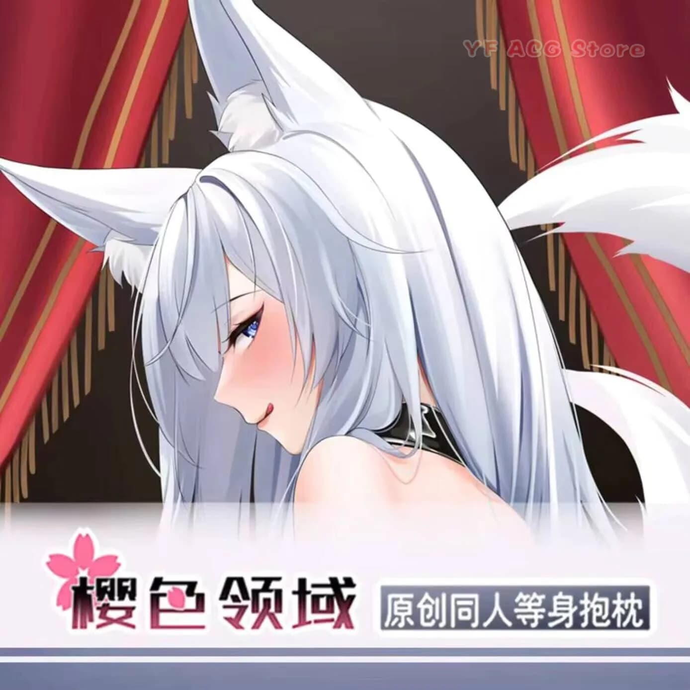 Fodera per Cuscino Anime Originale Fox Girl ACG Shinano Azur Lane Cosplay Dakimakura Cuscino per il Corpo Regalo Otaku