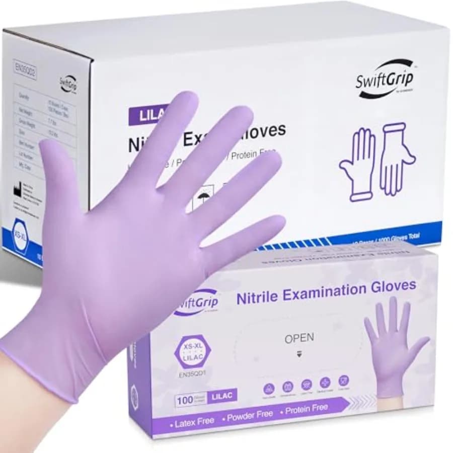 Guanti Monouso in Nitrile SwiftGrip 3-mil Lilla Senza Lattice Senza Polvere