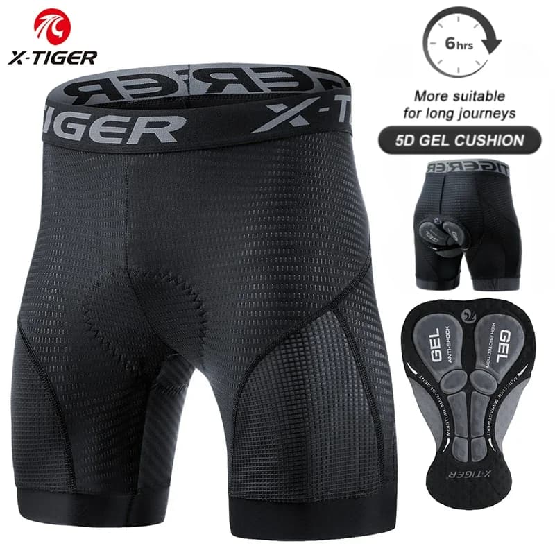X-TIGER Cycling Intimate 5D Gel Pad Breathable Anti-slip Men's Bike Shorts Anti-socket Bicycle Mutanda MTB Road Bike Riding Shorts