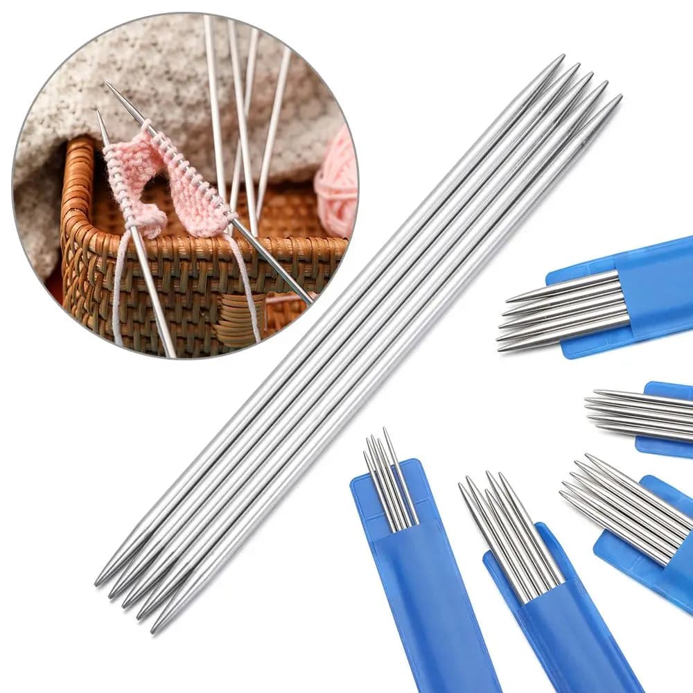 5Pcs/set DIY DIY Sweater Weave Craft Set Yarn Knitting Tools Straight Knitting Needles Crochet Hooks Metal Crochet