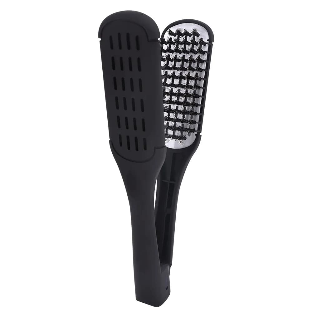 Portable Double Sided Hair Straightener V Shape Wear-resistant Hairdressing Comb Anti-Static Durable Straight Hair Comb