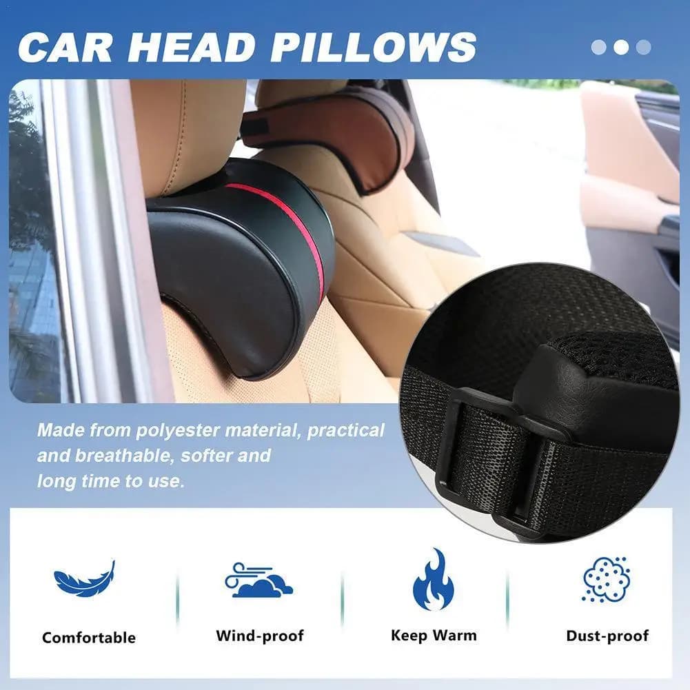 Cuscino del sedile del cuscino del collo in memory foam in pelle per auto per poggiatesta dell'auto da viaggio