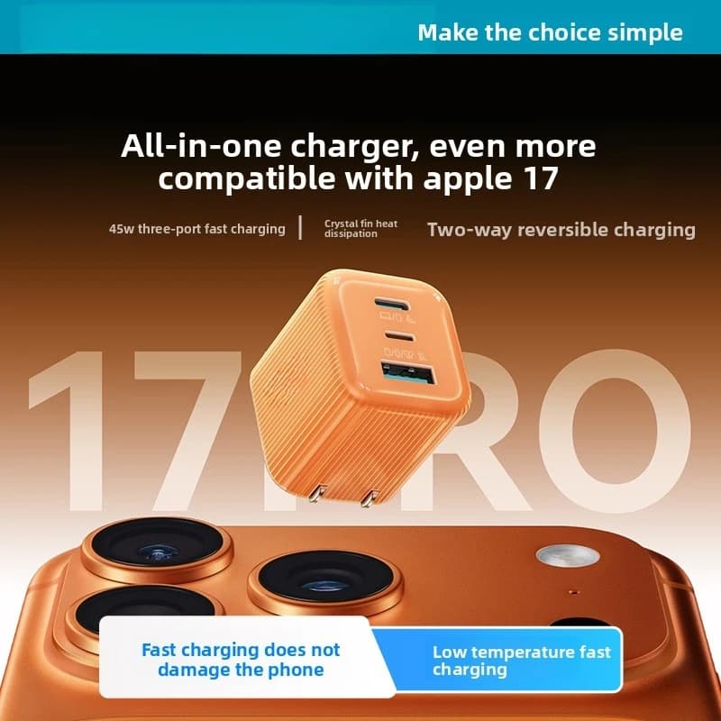 2026 New CEYYOR 45W 3 Output GaN Fast Charging Block Smartphone Tablet Charging