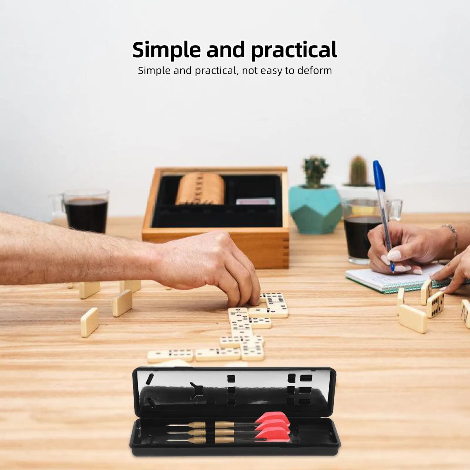Scatola Portatile in ABS per Dardi con Punta in Acciaio, Custodia da Viaggio Leggera con Scomparti, Design Elegante, Organizzatore per Dardi
