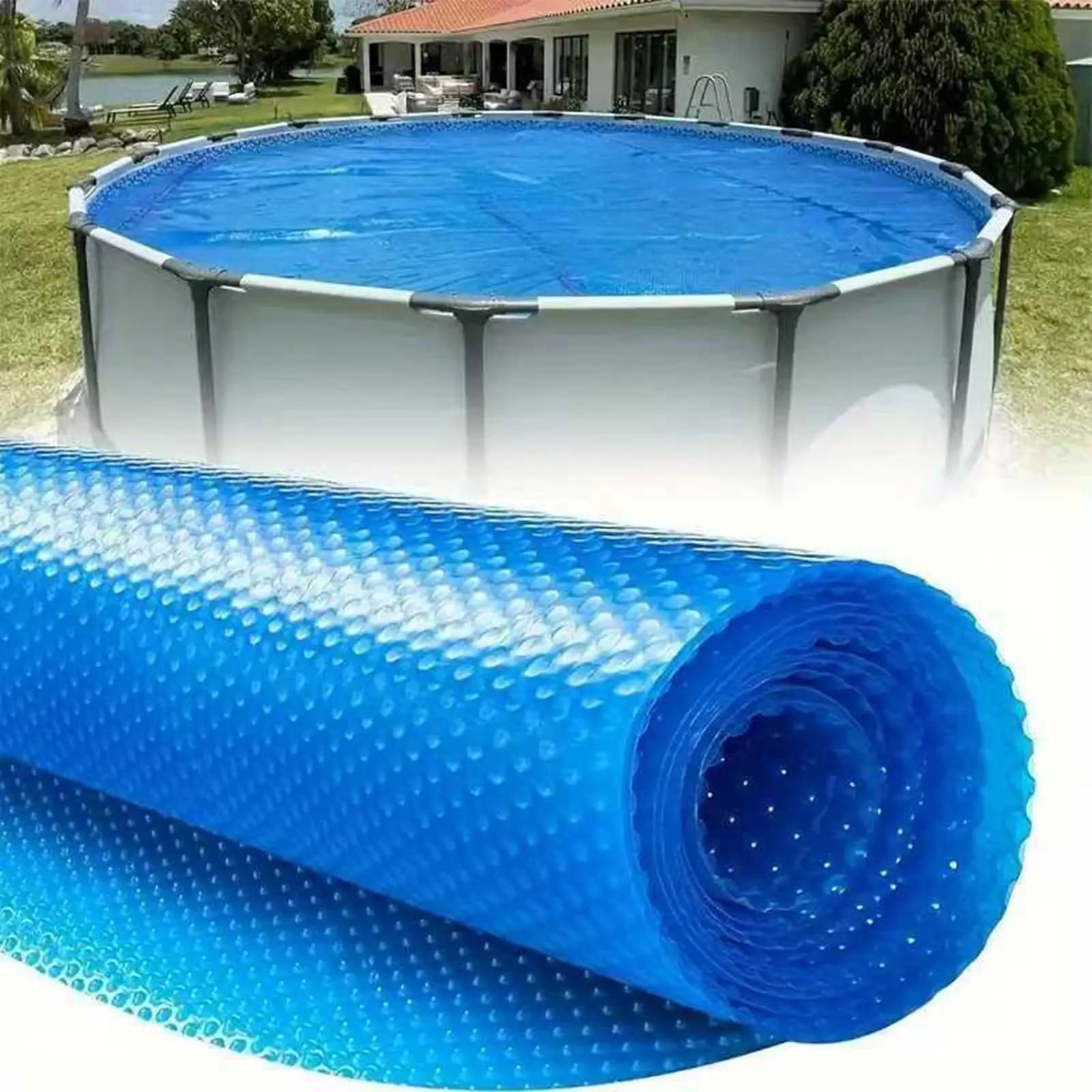 Solar Blanket For Pool Cuttable Swimming Pool Cover Heavy Duty Heat Retaining Shield For Ground Outdoor Inground Swimming Summer