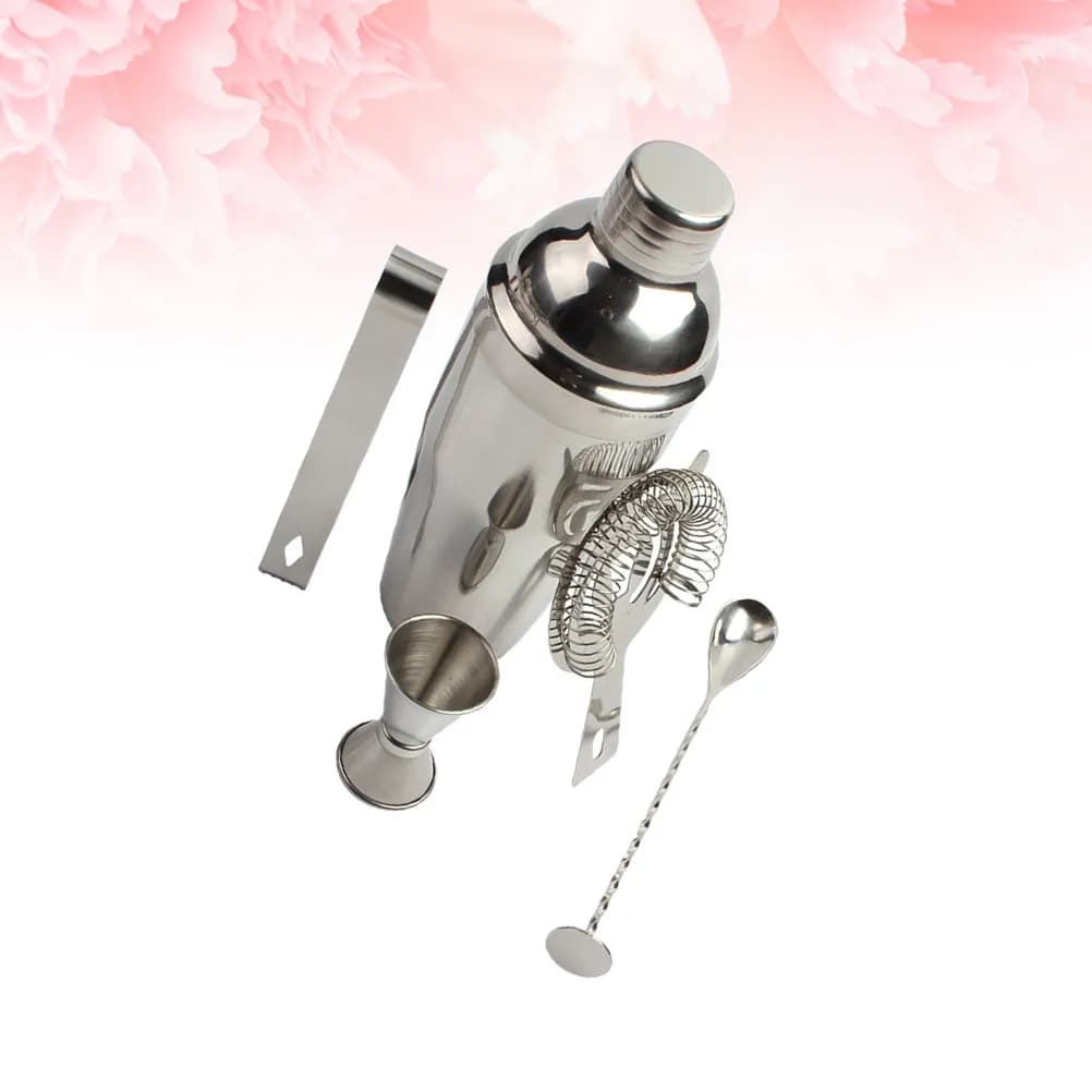 Set di 1 utensile da barista in acciaio inossidabile, set di strumenti da barista, shaker per cocktail da 350 ml, mixer portatile per bevande, accessori per cocktail per ristoranti e casa