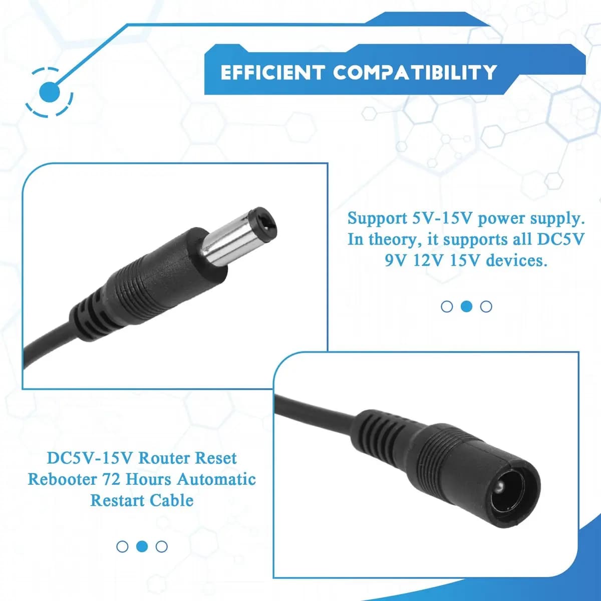 ♬◤Popular Style ◥DC5V-15V Router Reset Rebooter 72 Hours Automatic Restart Cable for WiFi Bridge/Cat/Router/Repeater Rebooter B
