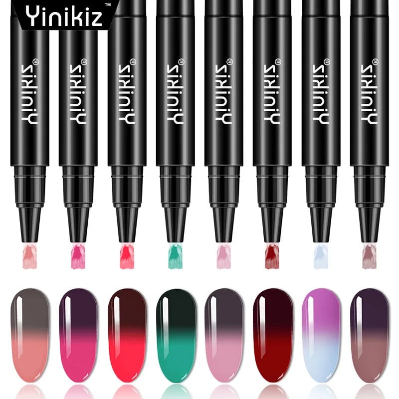 Cambia graduale del colore 5ml Gel UV Cambia temperatura Penna colla per smalto Ruota la colla per facilitare la penna colla per smalto