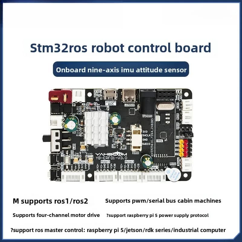 STM32F103RCT6 ROS Robot Main Control Board with IMU Driver Extension for Raspberry Pi 5