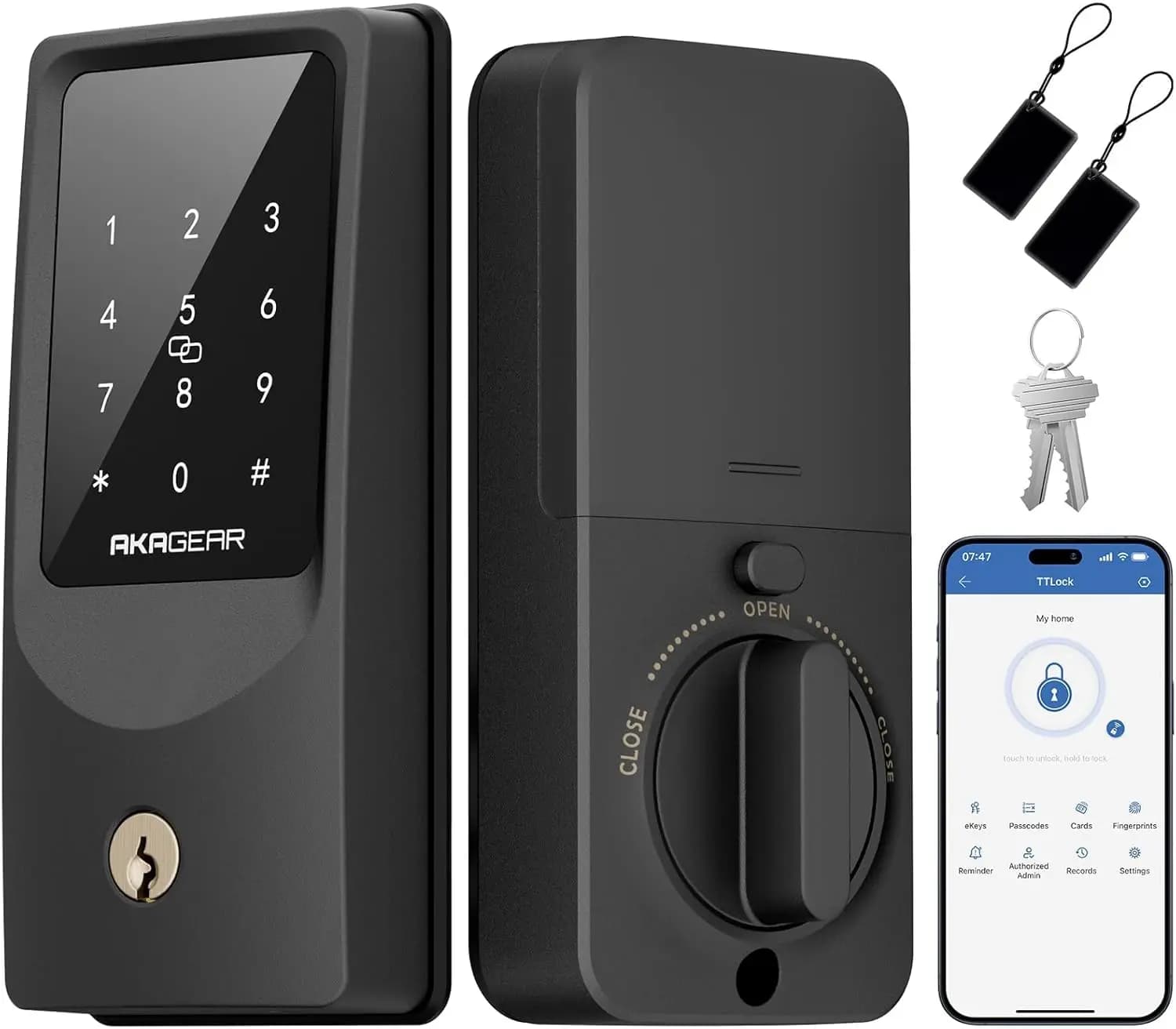 Serratura Intelligente WiFi con Controllo App, Tastierino Touch, Chiusura Automatica, Sblocco con Codice PIN per Porta d'Ingresso