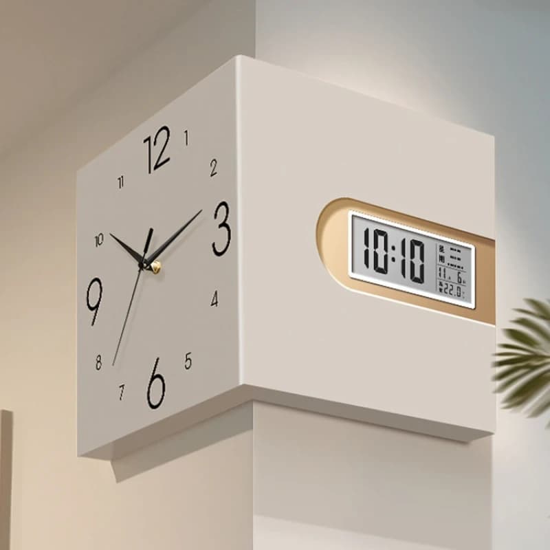 Double Face Acrylic Angle Wall Clock, Ultra-Chiar Large Size Display with Long Battery Life, Modern Design and Living Room