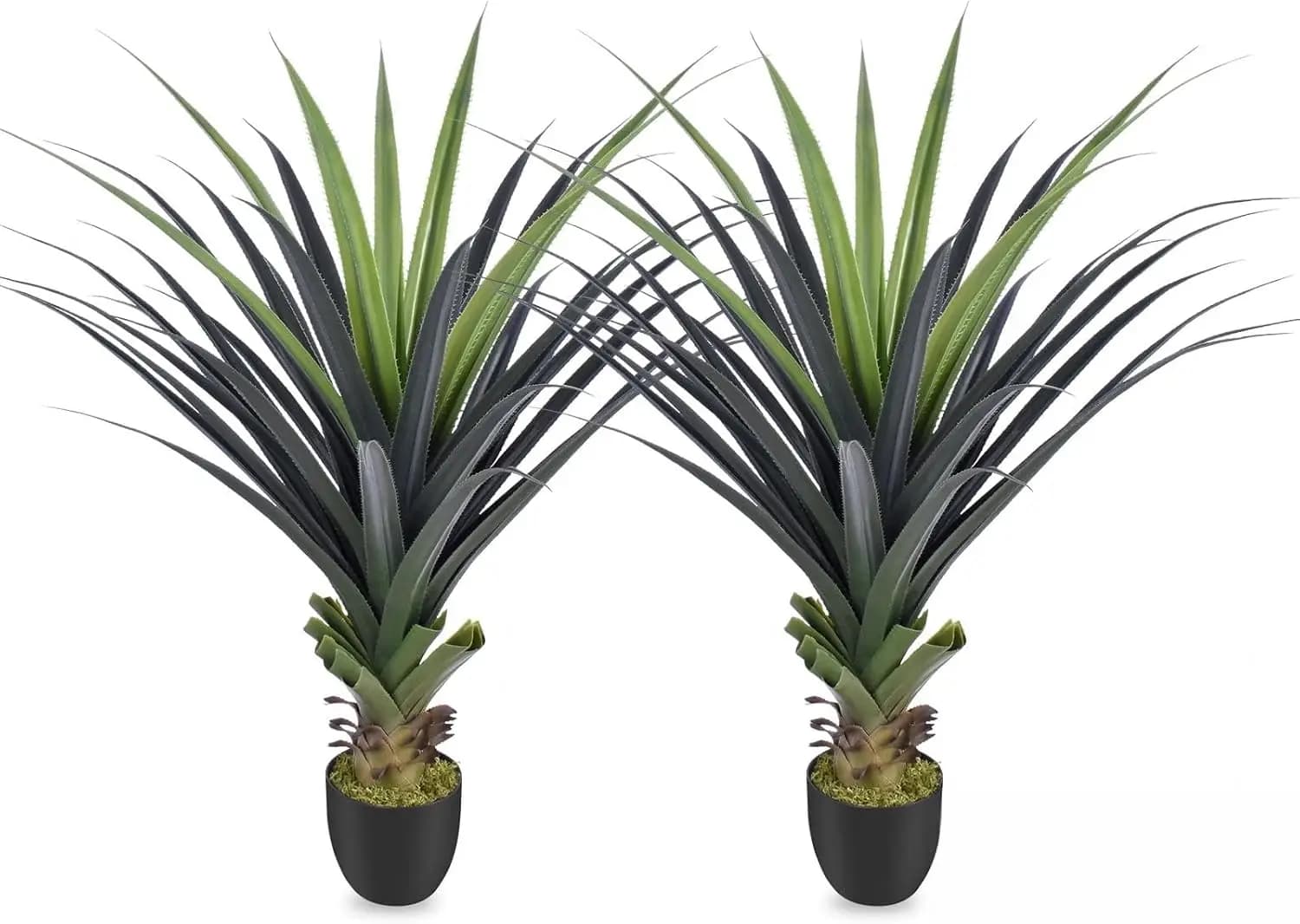 Set of 2 Artificial Agave Plants with Tips, Height 120 cm, Realistic Decoration for Interior and Exterior, Home, Office, Patio, Portico