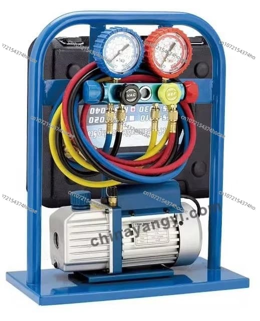 Contenitore per il riciclaggio del riempimento del refrigerante HVAC con misuratore del collettore a 5 valvole per la riparazione dell'aria condizionata automobilistica