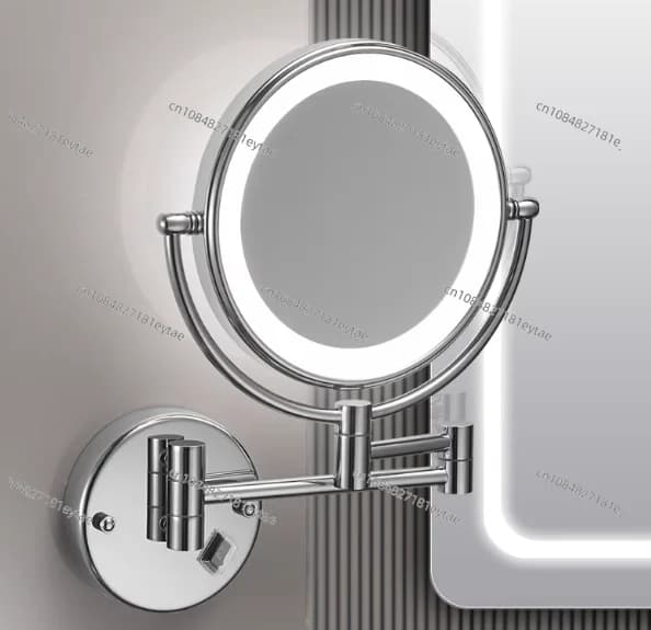 Specchio cosmetico per trucco illuminato a parete Specchio da bagno con ingrandimento 1X/10X da 8 pollici
