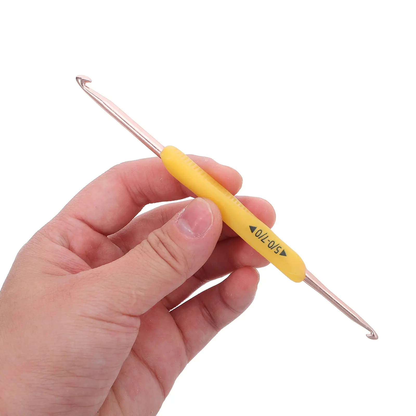 Set di 10 Uncinetti a Doppia Testa in Plastica con Impugnatura Confortevole Extra Lunghi per Filati Spessi, Strumenti per Lavori a Maglia e Uncinetto Fai-da-Te