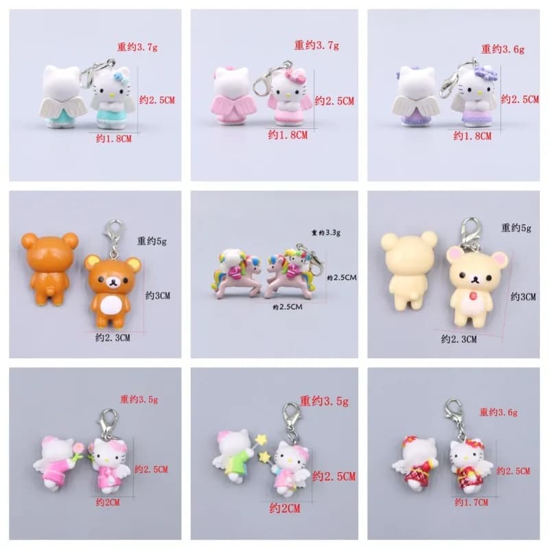 Hello Kitty simpatico cartone animato portachiavi borsa abbigliamento estrattore telefono corda collana accessori ciondolo Kawaii donne studente giocattolo all'ingrosso