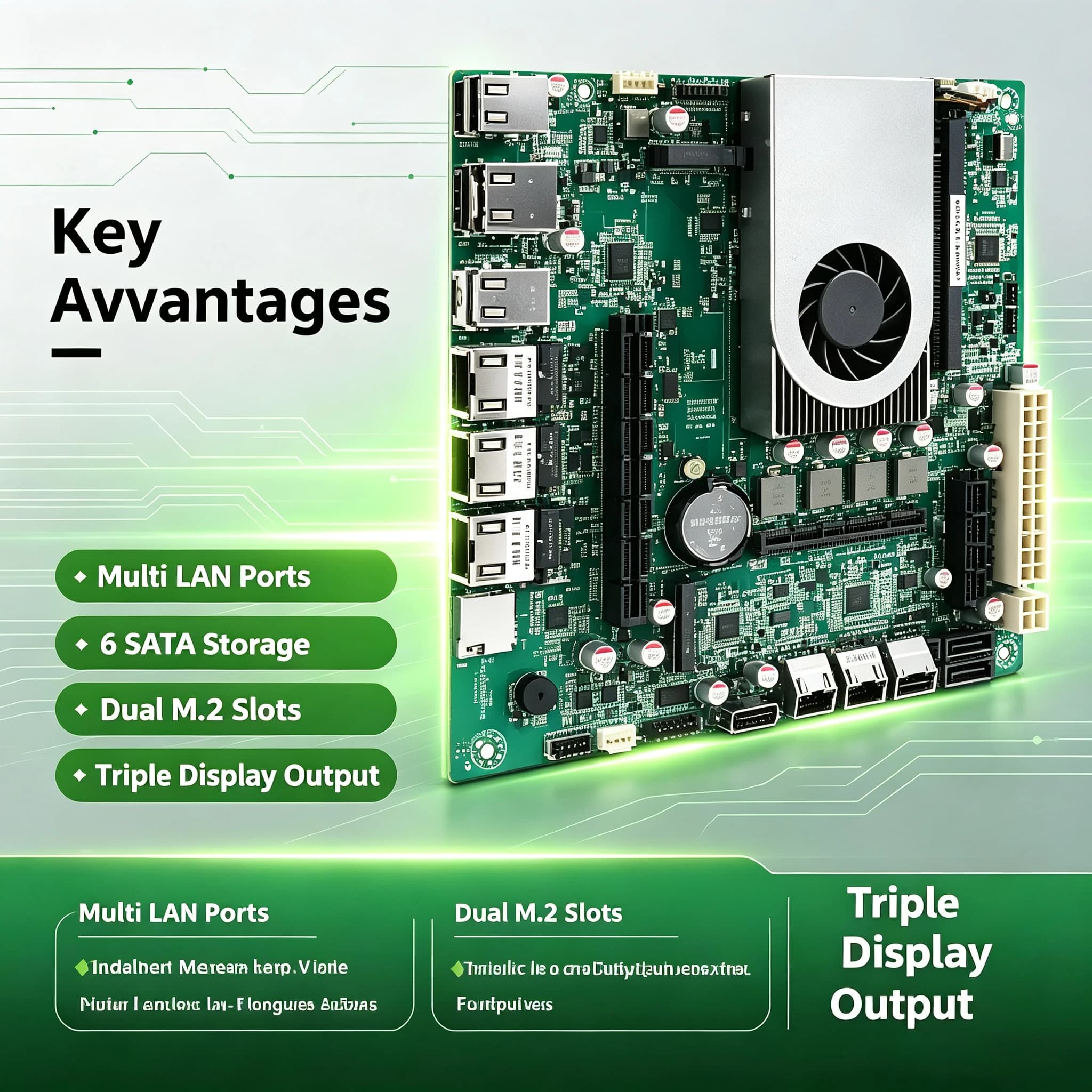 N150 6-Bay NAS Motherboard with 10G Ethernet Port, Upgraded Version of N100 Mainboard for Soft Routing Storage Server