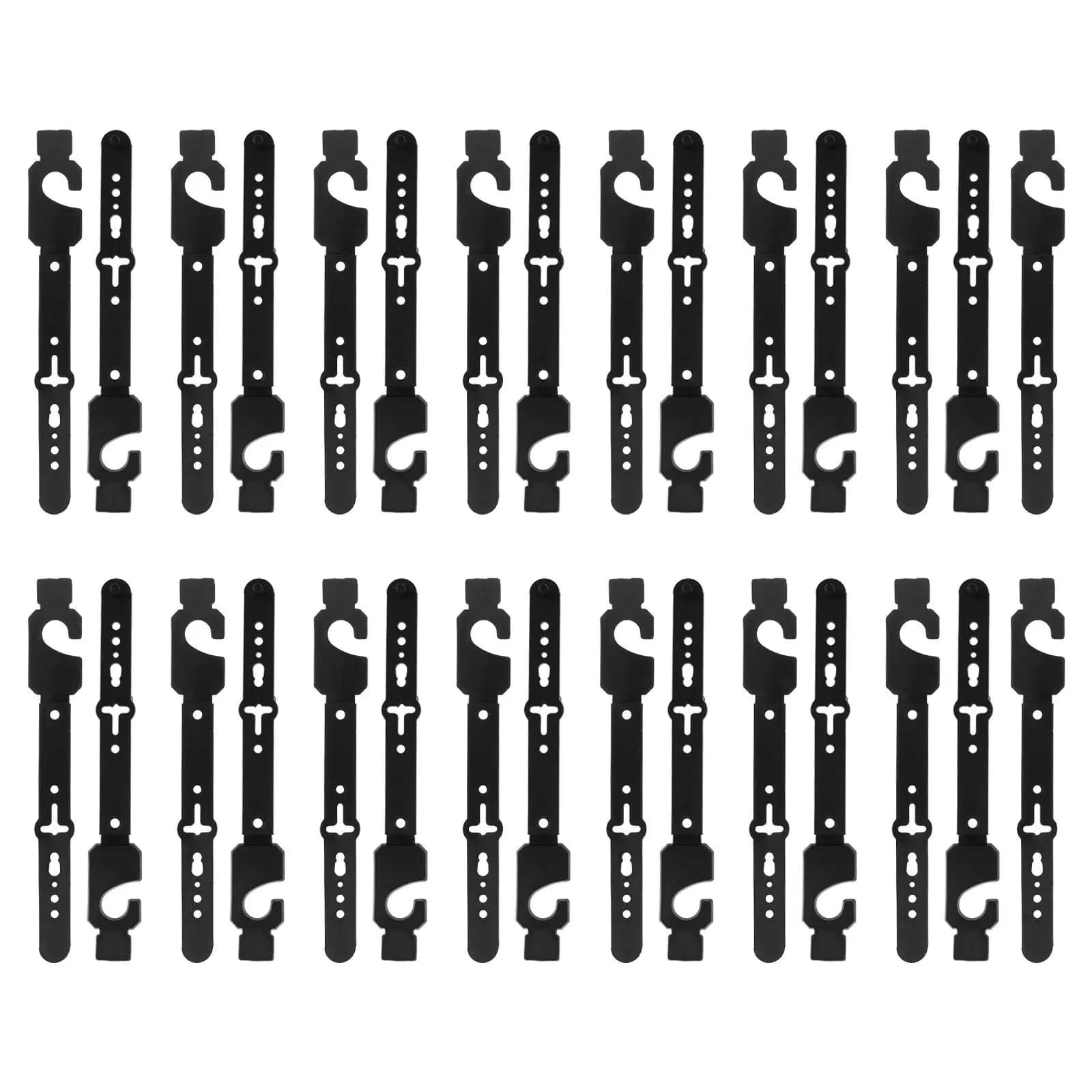 30 Pieces Hooks Black Clothes Hanger Space Saving for Wardrobe, Multipurpose Organizer for Scarves and Ties, Display for Guardaroba