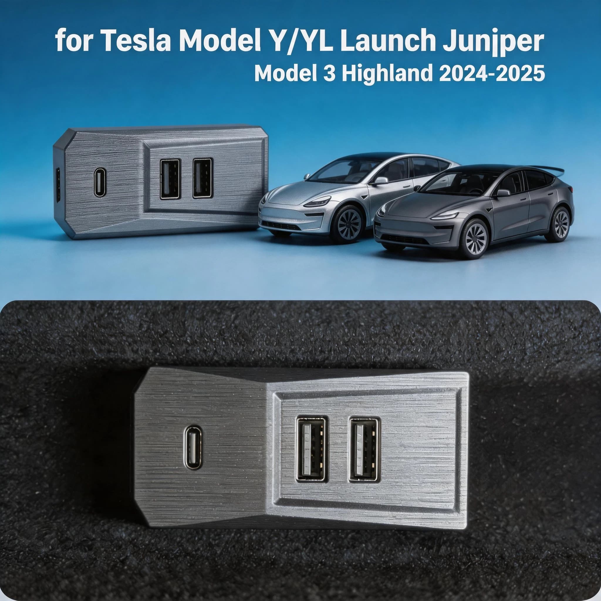 Hub USB per Glovebox ad Alta Velocità di Trasmissione Dati per Modello YL Y Juniper Launch Model 3 Highland, Splitter Type-C, Docking Station