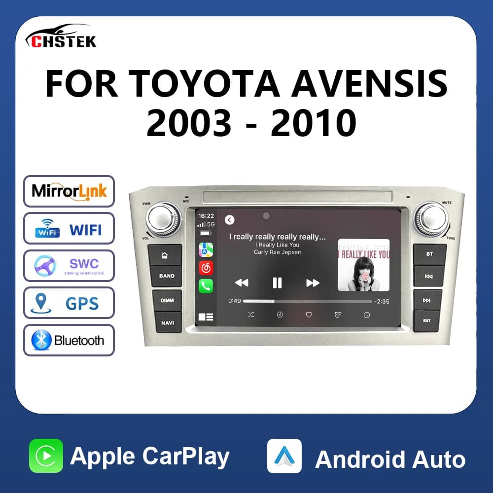 CHSTEK Car Radio Navigation GPS For TOYOTA AVENSIS 2003 2004-2010 Wireless Carplay Android Auto 4G Bluetooth WiFi Multimedia GPS
