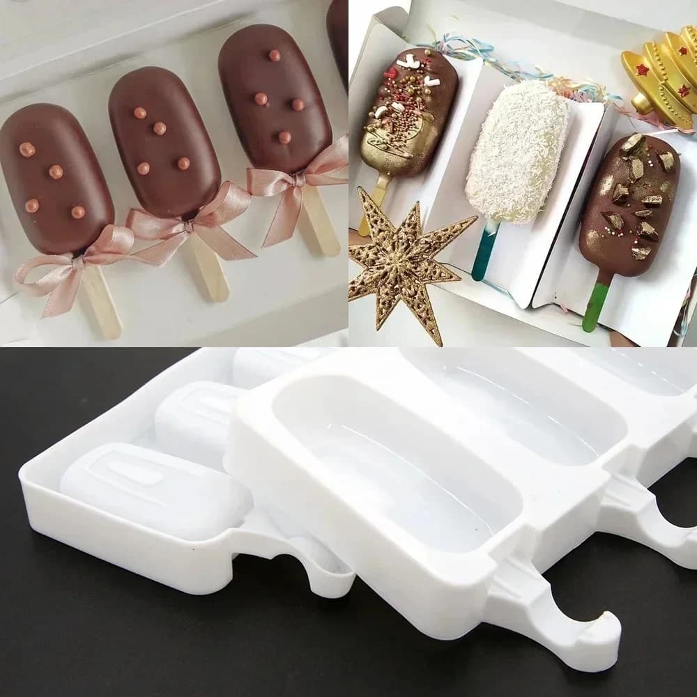 Stampo per gelato in silicone Magnum Stampo in silicone Succo di frutta fai da te Ghiaccio Pop Cube Maker Vassoio Stampo per ghiaccioli Accessorio per cottura