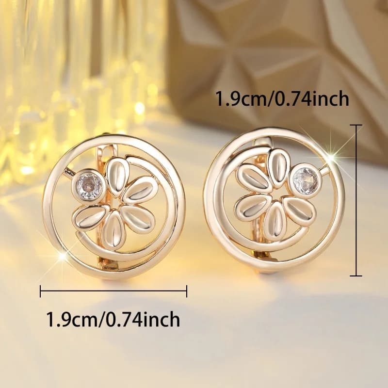 2026 New Gold Inlaid Kashi Hollowed Out Flower Earrings, Light Luxury Design, Simple Commuting, Dating, Exquisite Accessories