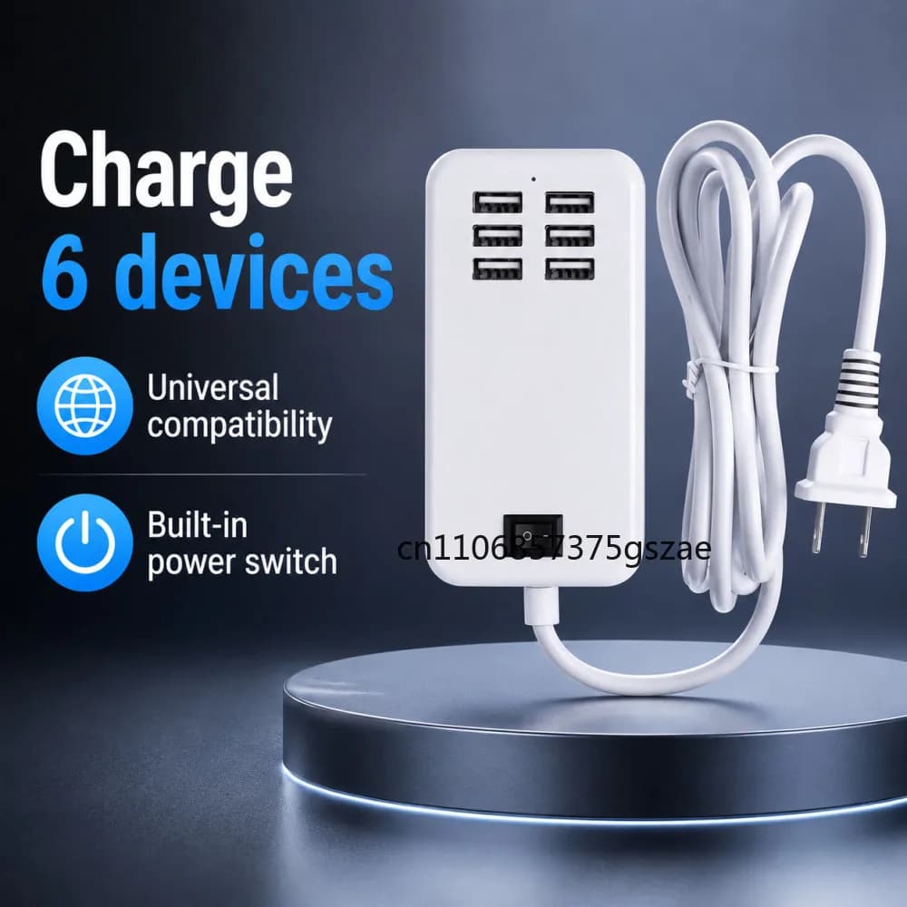 6 Port USB Charger HUB Splitter 5V Desktop USB Wall Travel Charging Station US Plug Power Adapter for iPhone