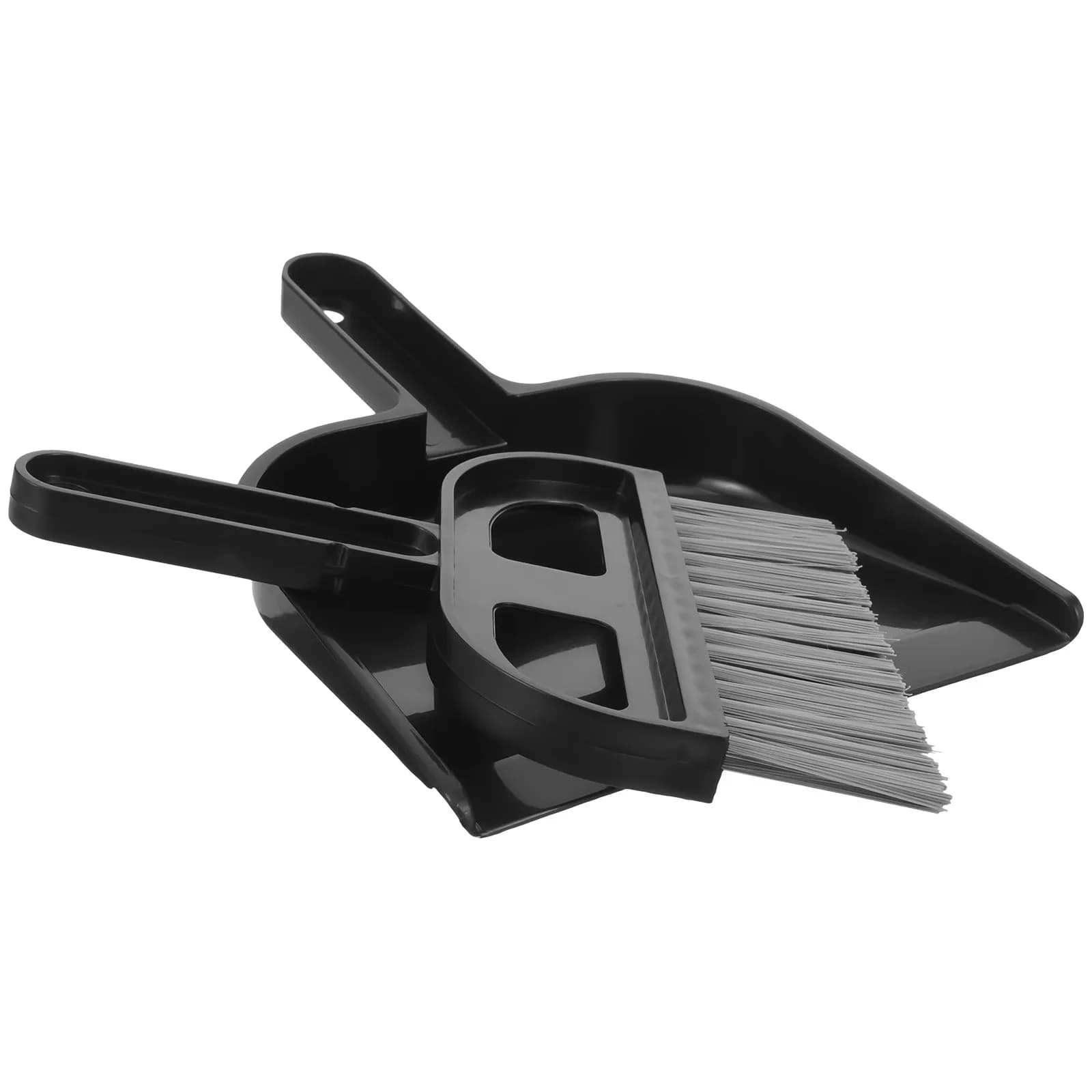 Mini Plastic Cleaning Tool Combines Broom and Dustpan for Keyboard Table Sofa Car Interior Use Small Desktop Sweep Brush Black