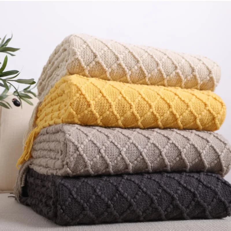 Coperta in Maglia Oversize, Leggera e Morbida, Decorativa in Stile Nordico con Nappe per Viaggi, Divano, Letto