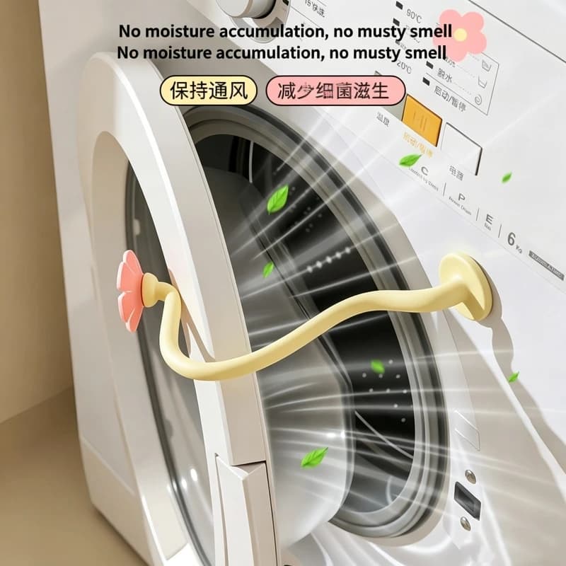 Supporto magnetico per porta della lavatrice con chiusura di ventilazione e protezione anticaduta