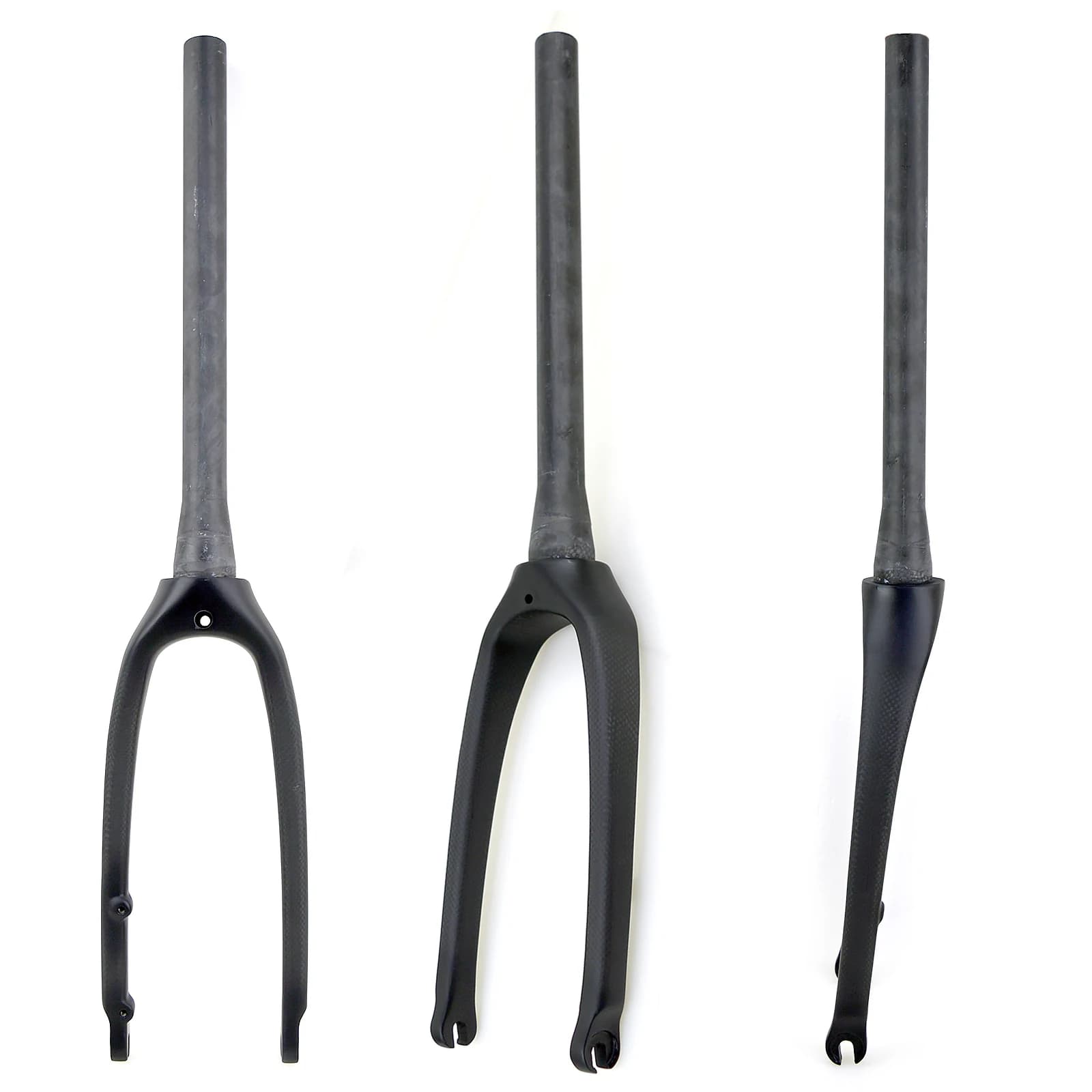 Nuove Piccole ruote Bici pieghevole 3K Forcella in fibra di carbonio completa Forcella anteriore per bicicletta conico Freno a disco piatto forcella dura 16er 20er nuovo