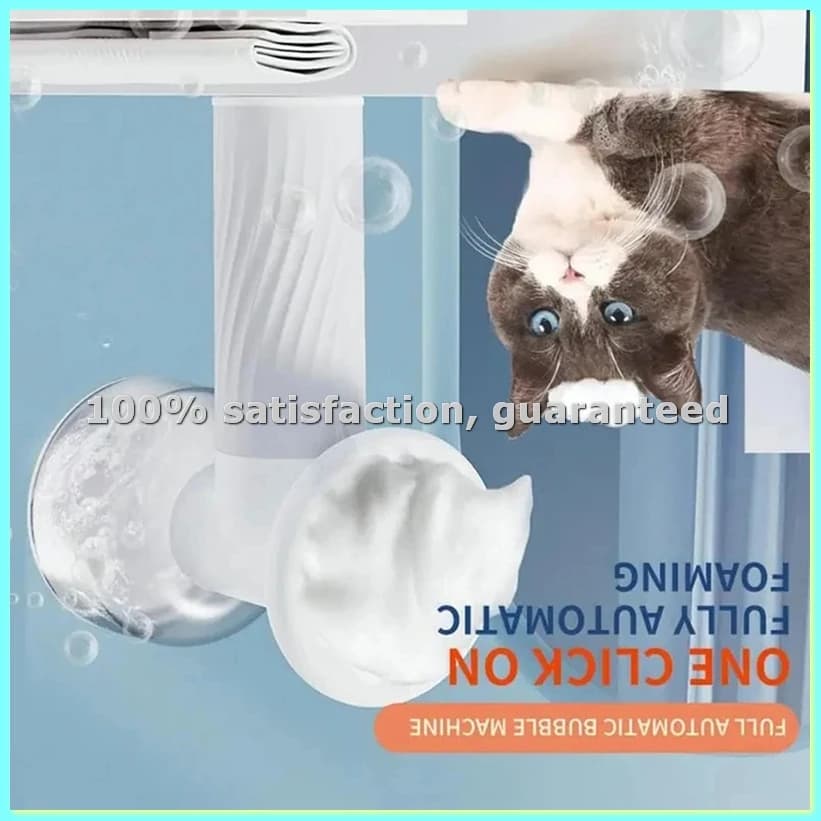 Dispenser Automatico di Sapone Schiumogeno, Spazzola per Bagno Cani, Dispenser di Shampoo per Animali, Spazzola Doccia Wireless per Toelettatura Cani - AD23