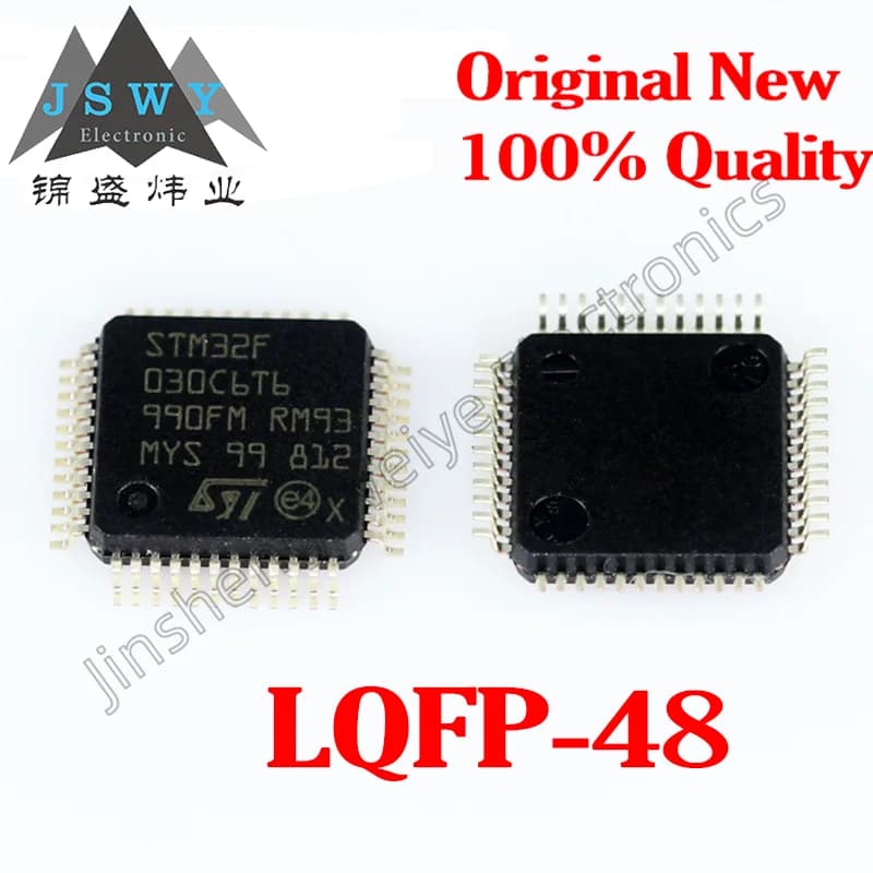 (10/50 PZ) STM32F030C6T6 LQFP48 Pacchetto LQFP48 originale Orologio da 48 MHz 32 KB Flash MCU a 32 bit 8 KB RAM Disponibile Spedizione veloce