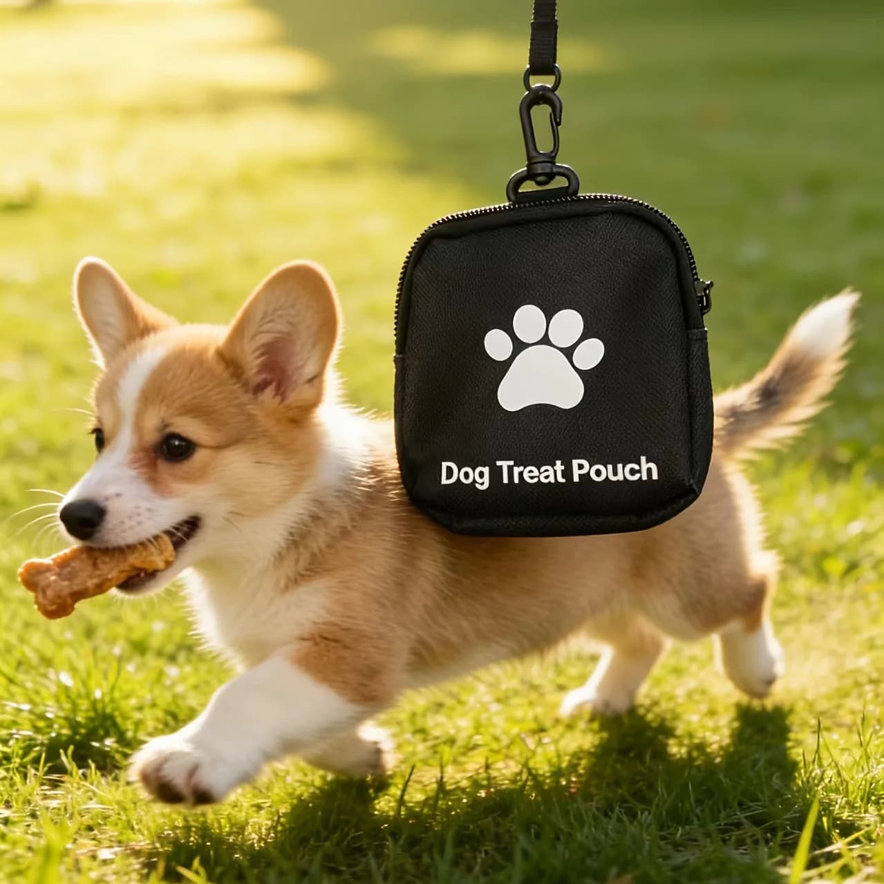 Borsa Portatile per Snack e Giocattoli per Cani con Stampa a Zampa - Adatta per Snack per Cuccioli, Guinzaglio, Passeggiate e Viaggi