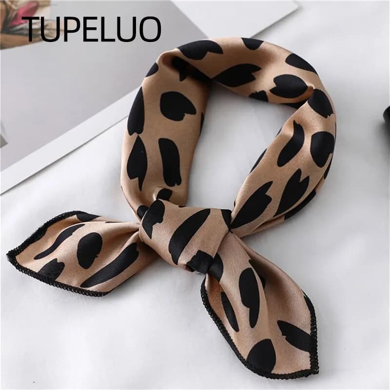 Sciarpa da donna piccola in raso di seta con stampa quadrata Foulard avvolgente Fazzoletto femminile Bandana Collo Capelli Cravatta magra Sciarpe Scialli