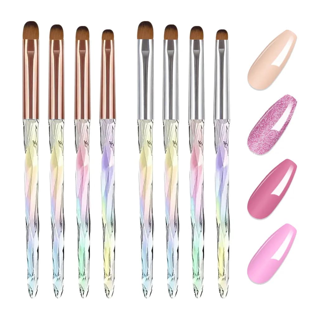Pennello per Nail Art, Strumento per Decorazione Unghie, Penna per Pittura UV Gel, Set Professionale per Manicure