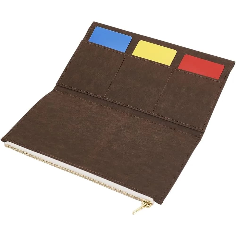 Tasca con cerniera per notebook da viaggio 8x4,7 pollici Custodia con inserto Ricarica Cartelle di file Marrone Planner Portafoglio Carta TN Accessori Passaporto