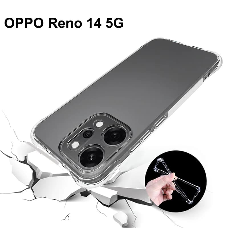 Oppo Reno14 CPH2737 Custodia Air Cushion Antiurto Airbag Trasparente Silicone TPU Cover Posteriore Opaca Cassa Del Telefono per Oppo Reno14 5G CPH2737
