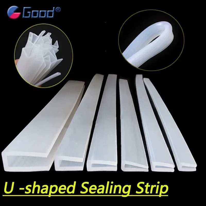 1/2/3/5M U Shape Seal Strip Silicone Edge Protect Weatherstrip for Door Window Waterproof 、Frameless Glass、Steels Sealing Tape