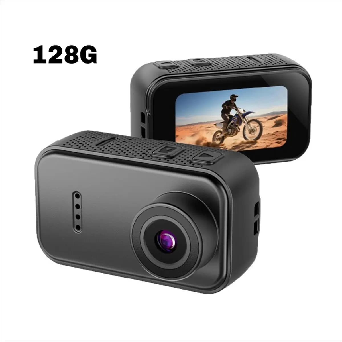ABKM Action Camera 1080P inch-shaped with 1.47 inch HD screen for selfie, ultra compact outdoor waterproof adventure camera, 128G