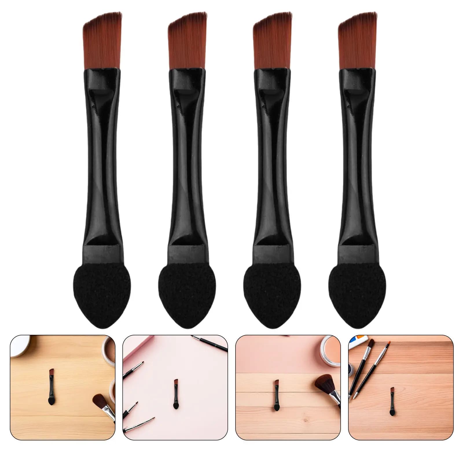 30Pcs Double-Sided Angled Eyebrow Eyeliner Makeup Brush Set Portable Eye Shadow Blender Brush Soft High-Density Synthetic Fibers