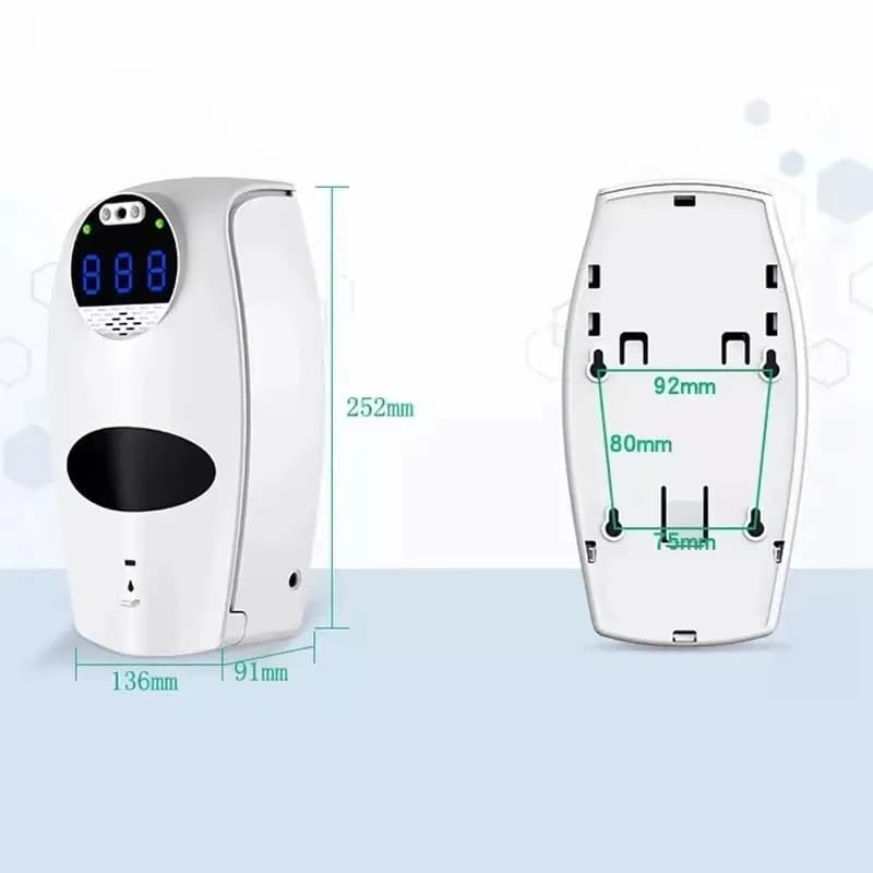 Dispenser automatico di sapone sensoriale N06 Pro da 850 ml con termometro Dispenser automatico di disinfettante per le mani 2 in 1 Touch Free
