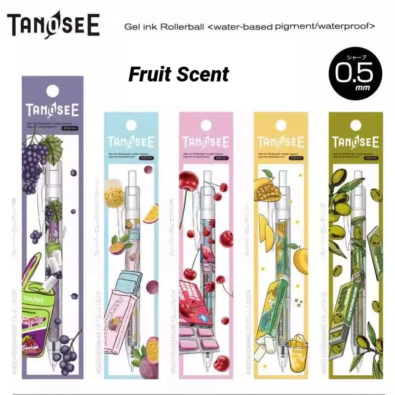 1 pz TANOSEE penna gel profumata alla frutta per gli studenti per premere la penna ad acqua ricarica nera cartone animato carino cancelleria