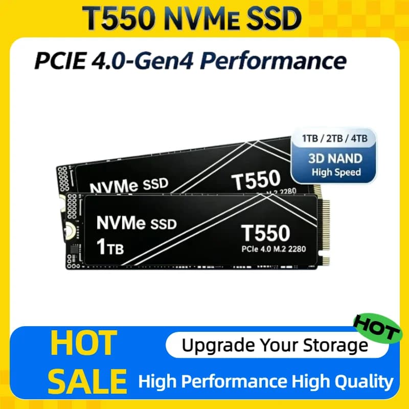 New T550 Large Capacity Portable SSD NVMe PCIe Gen 1TB 2TB 4TB External Storage Disk For Gaming PC Laptop PS5 Console