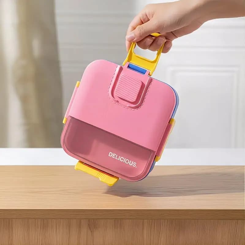 Portavivande portatile per impiegati d'ufficio in plastica per alimenti con posate, leggero e a tenuta stagna