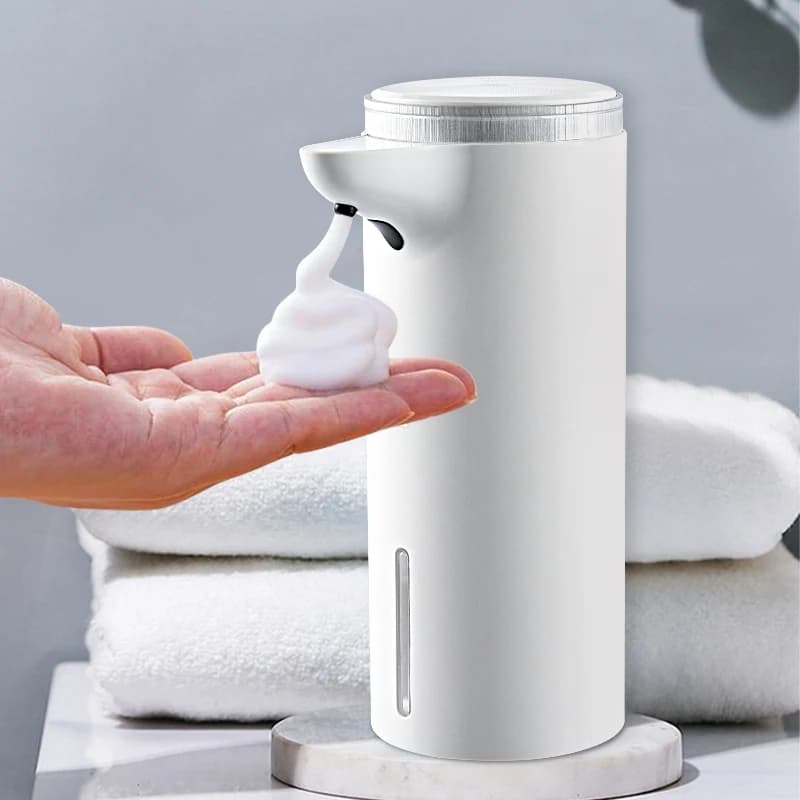 Dispenser automatico di sapone Dispenser di sapone in schiuma senza contatto 340ml Dispenser di sapone liquido elettrico regolabile a 4 stadi ricaricabile tramite USB