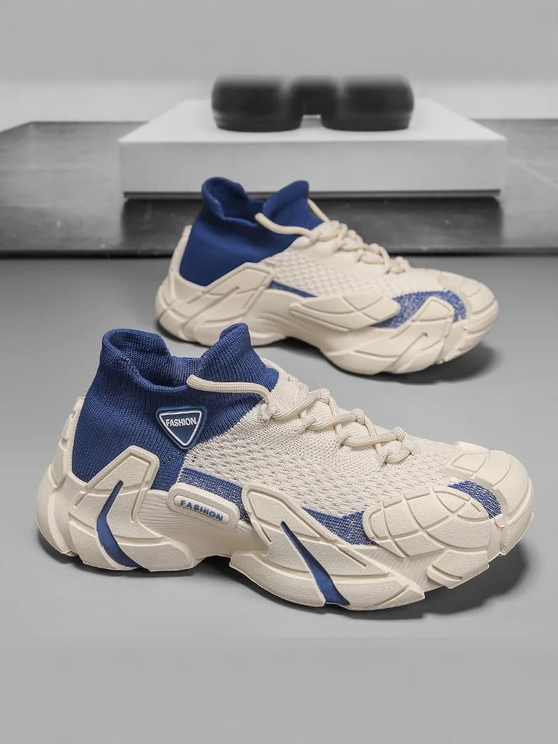 Scarpe da Uomo Estive Antiscivolo Sportive con Fondo Spesso Rialzato, Traspiranti, Casual, in Maglia a Rete, Stile Calzino